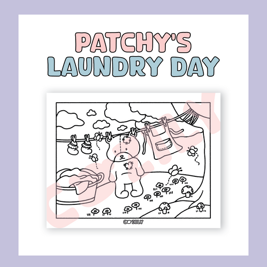 Patchy's Laundry Day - Digital Coloring Pages